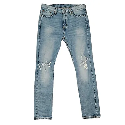 Levi's Mens 510 Sz 30x30 Skinny Straight Light Wash Distressed Denim Jeans W30 • $20
