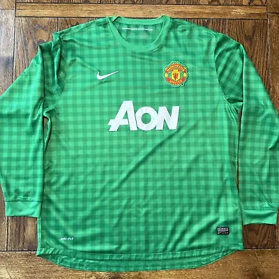 De Gea Manchester United 2012 2013 Long Sleeve Shirt Jersey Nike Green • $67.95