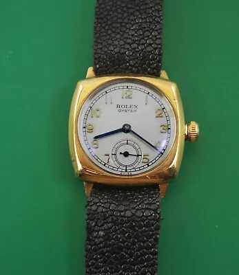Vintage 1934 Rolex Oyster Solid Gold Presented To Thomas Mitchell In 1939 • $3999