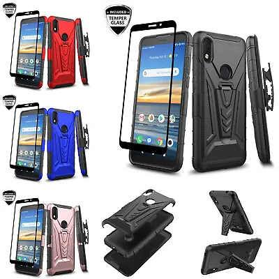 For Jitterbug Smart3 / Lively Smart Holster Belt Clip Phone Case Tempered Glass • $13.99