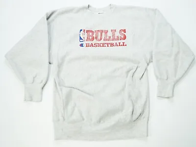 Rare Vintage CHAMPION Chicago Bulls Reverse Weave Crewneck Sweatshirt 90s SZ 2XL • $99.99