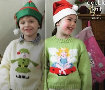 EP153. Knitting Pattern. Paper Copy. Child Elf/fairy Sweater Chart. DK. 20-30  • £3.50