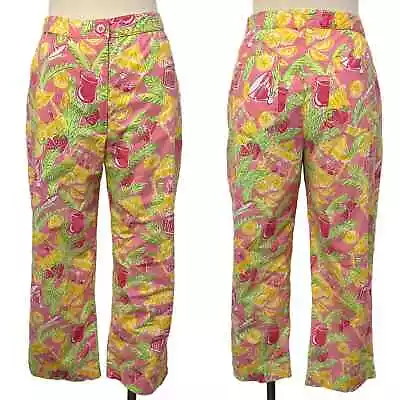 Lilly Pulitzer Pink Tropical Floral Margaritas Cropped Pants | Size: 8 • $48