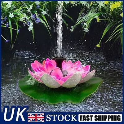 Lotus Shape Pond Decoration 2.5W Solar Powered Floating Garden Fountain Useful • £13.96