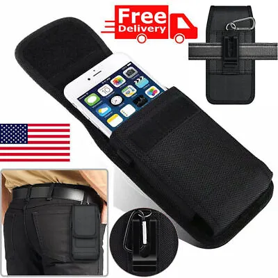 Vertical Cell Phone Belt Clip Holster Pouch Buckle Wallet Card Holder Case Cover • $8.56