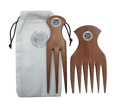 Comb For African Hair Wooden Comb Afro Pick Set For Women Wide Teeth Pick Prong • $20.97