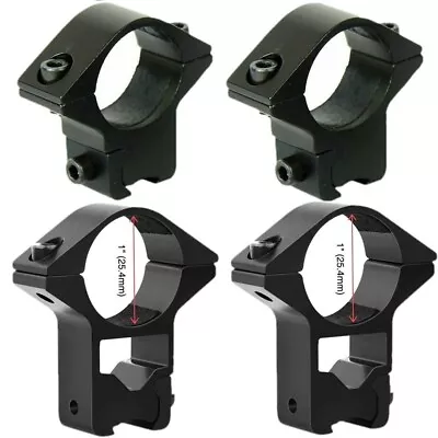 2/4Pcs 1  Scope Rings 3/8  Dovetail Rail Low/High Profile Rifle Scope Ring Mount • $11.69