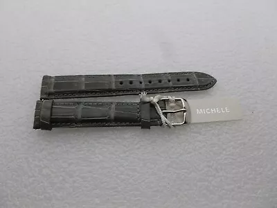 Genuine Michele 16mm Gray  Alligator  Watch Band Strap NEW • $37.77