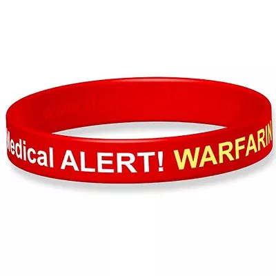 Medical Alert! Warfarin Medicated Silicone Wristband • £4.95