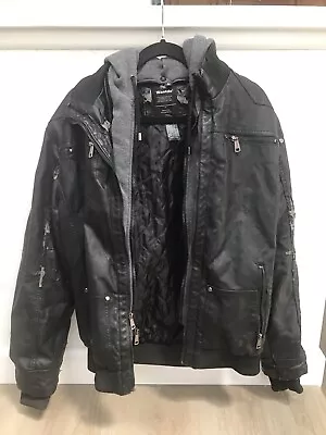 Wantdo Leather Jacket Hoodie Men’s Medium Jacket | Pre-Owned • $7.95