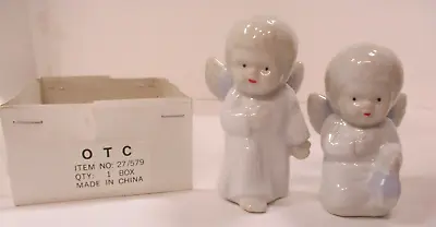 Pair Of Vintage Porcelain OTC Angel Figurines ... Quite Ugly • $12.99