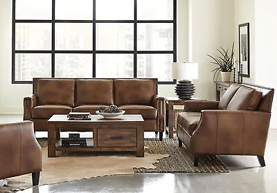 SPECIAL Modern Living Room Furniture Brown Leather Couch Sofa Loveseat Set IG7R • $2578.89