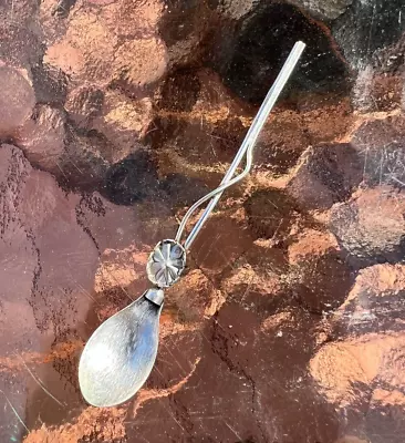 Antique Sterling Silver Gorham Aesthetic Leaf Salt Spoon 3 3/8  • $250