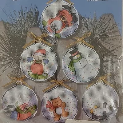 Bubbles XMAS Ornament Embroidery Kit Elf Penguin Snowman Makes 6 Design Works • $17.95