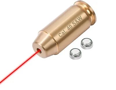 .40 S&W Laser Boresighter Brass 40 Cal In-Chamber Red Dot Bore Sight 2X Battery • $11.69