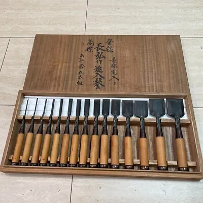 Nagahiro Oire Nomi Japanese Bench Chisels Set Of 15 Carpenter Tools From Japan • £4982.54