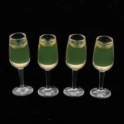 £6.04 • Buy Lots 4 1/12 Scale Miniature Wine Glasses Drinking Dolls House Ornaments