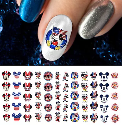 Mickey  & Minnie Mouse 4th Of July Nail Art Decals - Salon Quality!  Disney • $4.99