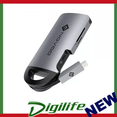 $69 • Buy NOVOO USB C Hub 8 In 1 USB-C Dock With Hidden Cable, Ethernet 4K HDMI Multiport 