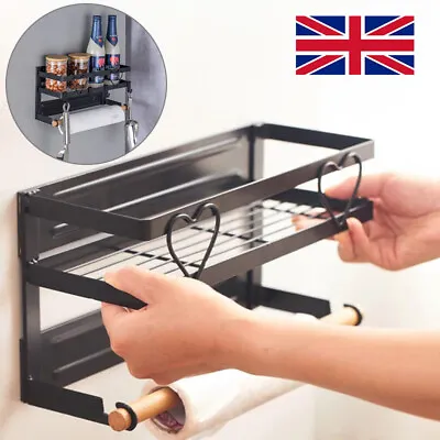 Fridge Rack Organizer Spice Jar Holder Refrigerators Side Storage Shelf Magnetic • £10.49