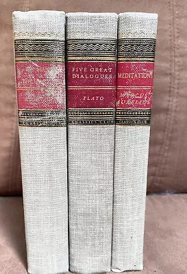 Lot Of 3 Classics Club Books - Dialogues By Plato  Meditations  & Aristotle • $22.99