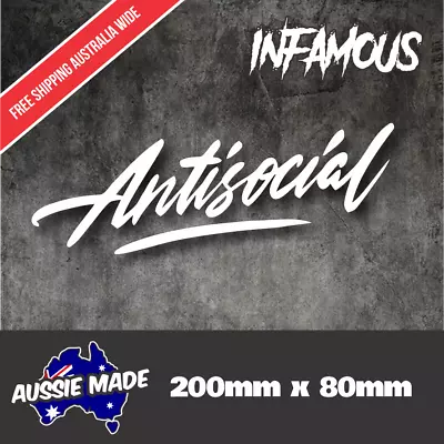 $4.70 • Buy Antisocial JDM STICKER Funny Car Decal Dapper Illest Drift Sticker Stance