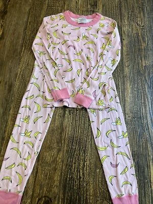 $7.99 • Buy Hanna Andersson Girls Pink Banana Pajamas PJs Size 130cm 8