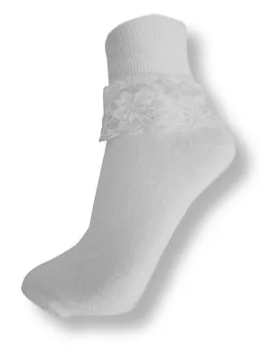 Girls Lacey Frilly Ankle Socks Ladies Childrens School Trainer Party Fancy Dress • £2.45