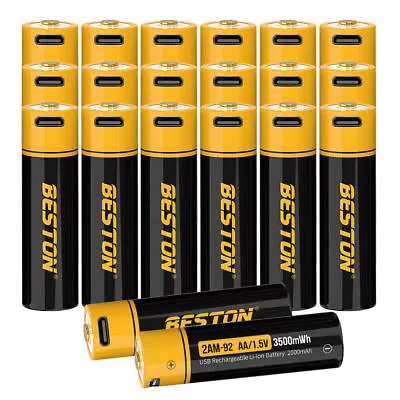 Rechargeable AA Lithium Ion Li-ion Batteries 1.5V 3500 MWh USB Charger Lot • $92.99