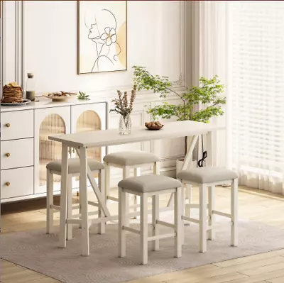 Modern 5-Piece Dining Table Set With Power OutletsBar Kitchen Table Set  • $474.60
