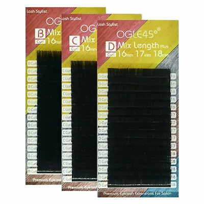 OGLE45 B C D 16mm 17mm 18mm Mix Tray Mink Lashes Individual Eyelashes Extensions • $7.95