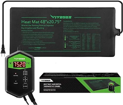 VIVOSUN 48”x20.75 Seedling Heat Mat With Thermostat Warmer Heating Pad For Plant • $42.17