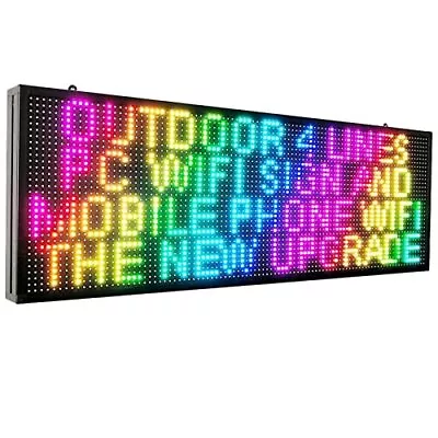 CX P10 LED Sign With WiFi - Outdoor Full Color Programmable LED 39X14 Inch • $314.99