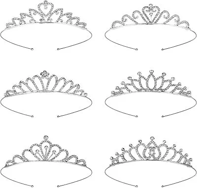 SOSPIRO 6pcs Girls Princess Tiara Rhinestone Child Crown Kids Crystal...  • £11.90