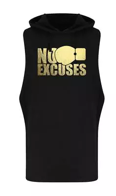 Unisex Black  NO EXCUSES  Boxing Gym Sleeveless Workout Training Hoodie • $20.35