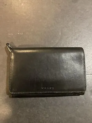 Vintage Coach Black Leather Bifold Wallet • $45