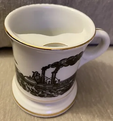 Paddleboat Steamer Porcelain Mustache Mug Coffee Tea Cup With Gold Trim • $9.99