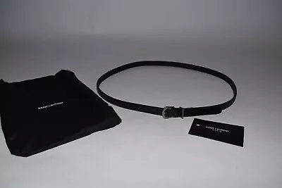 NWT! $445 YSL Saint Laurent Pitone Python Lacquer Black Skinny Belt 80CM • $219.99