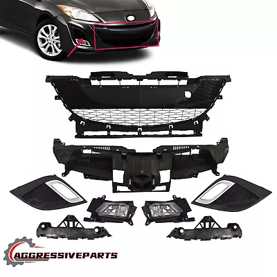 For Mazda 3 10-11 Front Grille Air Intake Cover Fog Lamp W/Cover Bumper Bracket • $248.54