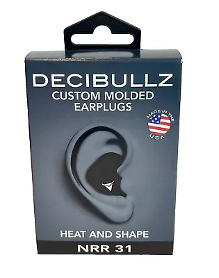 DECIBULLZ Custom Molded Earplugs Black NRR 31db Premium Protection Hunting Work • $17.94