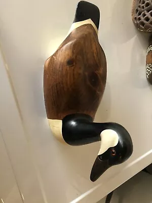 Large Size Hand Made Wood Long Neck Canadian Goose Decoy • $150