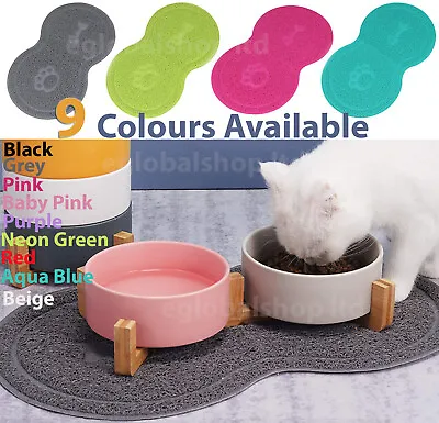 £4.49 • Buy Pet Dog Puppy Cat Feeding Mat Pad Cute PVC Bed Dish Bowl Food Feed Placemat UK
