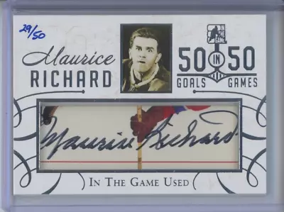 Maurice Richard Cut Auto /50 2015 Leaf In The Game 50 Goals In 50 Game Autograph • $299.99