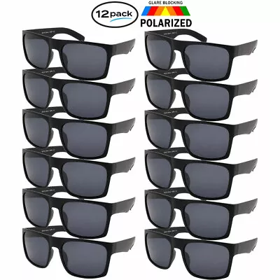 Polarized Sunglasses 12 PACK Wholesale Bulk Lot OG All Black Sport Glasses New   • $29.95