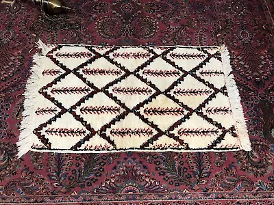 Antique Vtg Marco Moroccan Rug #369 With Original Tag 57” X 31 1/2” Rare Find  • $825