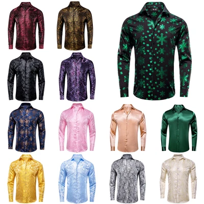 Mens Shirt Long Sleeve Blue Snowflake Christmas Button Down Regular Top S-3XL • £26.99