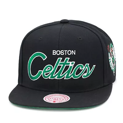 Mitchell & Ness Boston Celtics Snapback Hat - Black/Script/Side Patch • $36.90