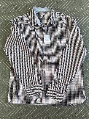 New With Tags Van Heusen Shirt Mens XXLarge 18-18.5 Plaid Slim Fit Never Tuck • $11
