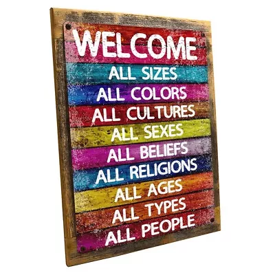 All Welcome Metal Sign; Wall Decor For Office Or Meeting Room • $36.99