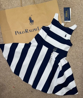 £29.99 • Buy New  Girls  Ralph Lauren Cotton  Polo Dress 2T / 2 Years With Bag